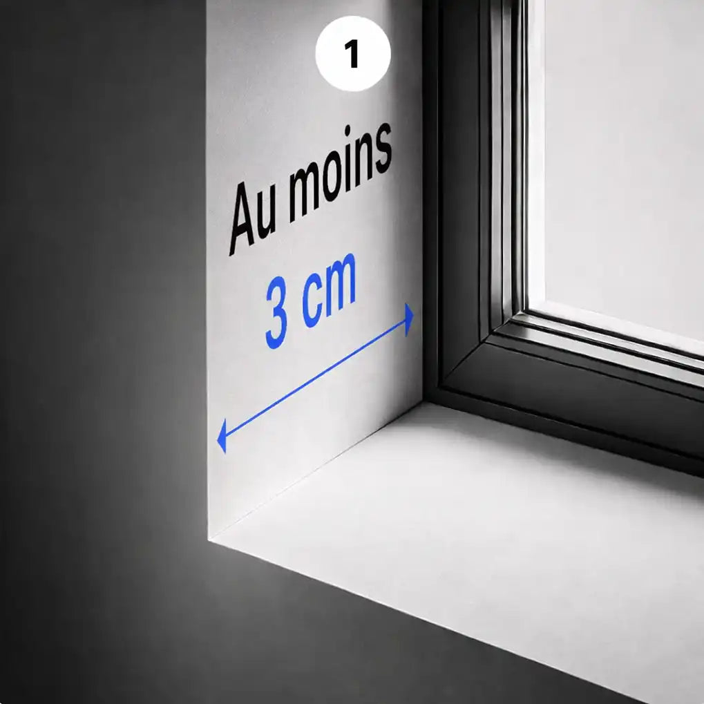 Illustrazione dell'incavo della finestra — almeno 3 cm di profondità